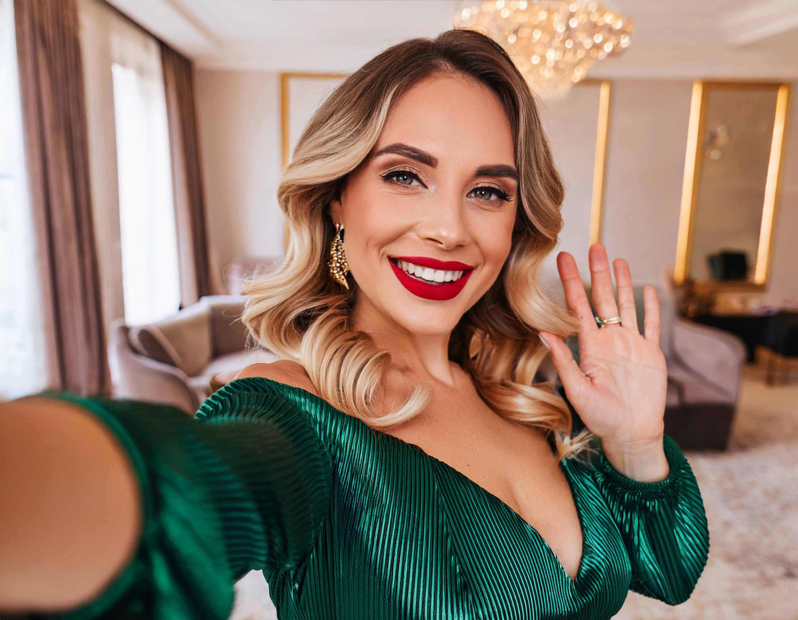 Elegant woman in a luxurious lounge